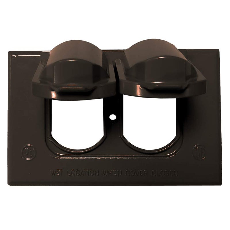 Sigma Engineered Solutions 14245BR 1-Gang Horizontal Duplex Weatherproof Cover, Bronze - Image 2